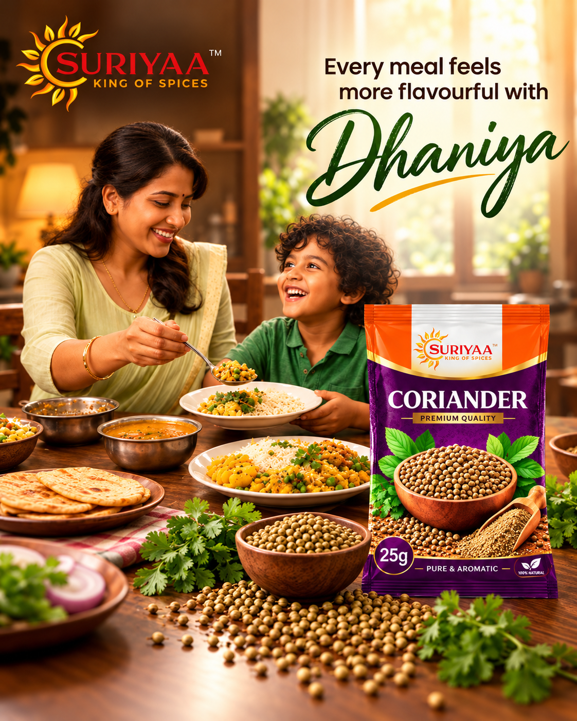 Suriyaa Premium Dhaniya (Coriander Seeds) – Pure & Aromatic