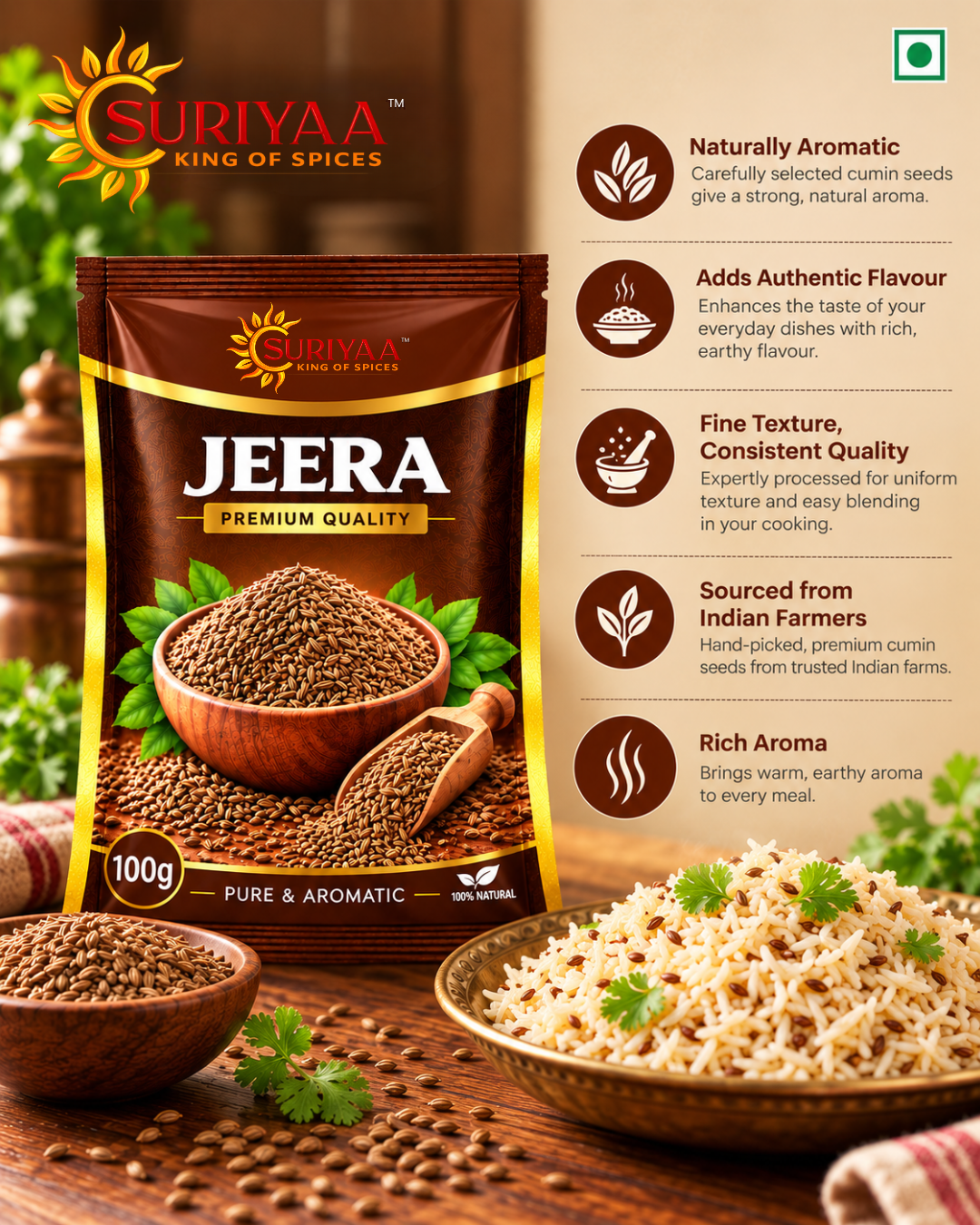 Suriyaa Premium Jeera (Cumin Seeds) – Pure & Aromatic
